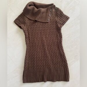 No Boundaries - Women’s Brown Sweater Dress w/ Asymmetrical Collar Size S (3-5)